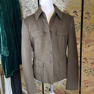 STRENESSE BY GABRIELE STREHLE BROWN WOOL & CASHMERE DRESSY JACKET SIZE 8